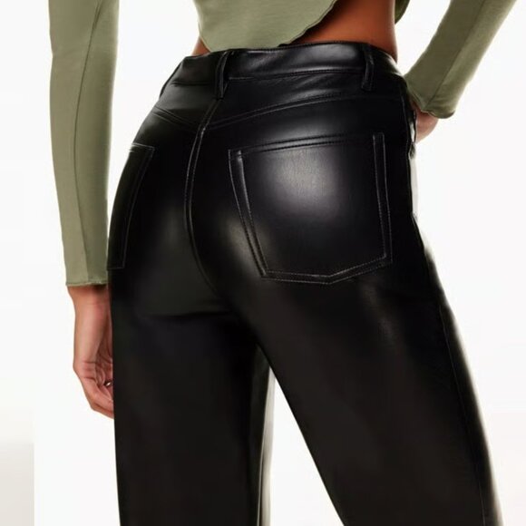 Aritzia Wilfred The Melina High-waisted Vegan Leather Pants in Black Size 6 NWT - Picture 2 of 13